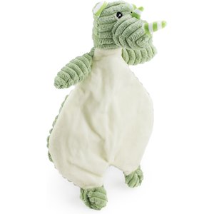 Giftable World Corduroy Rhino Flattie Plush Dog Toy, Green, 12-in