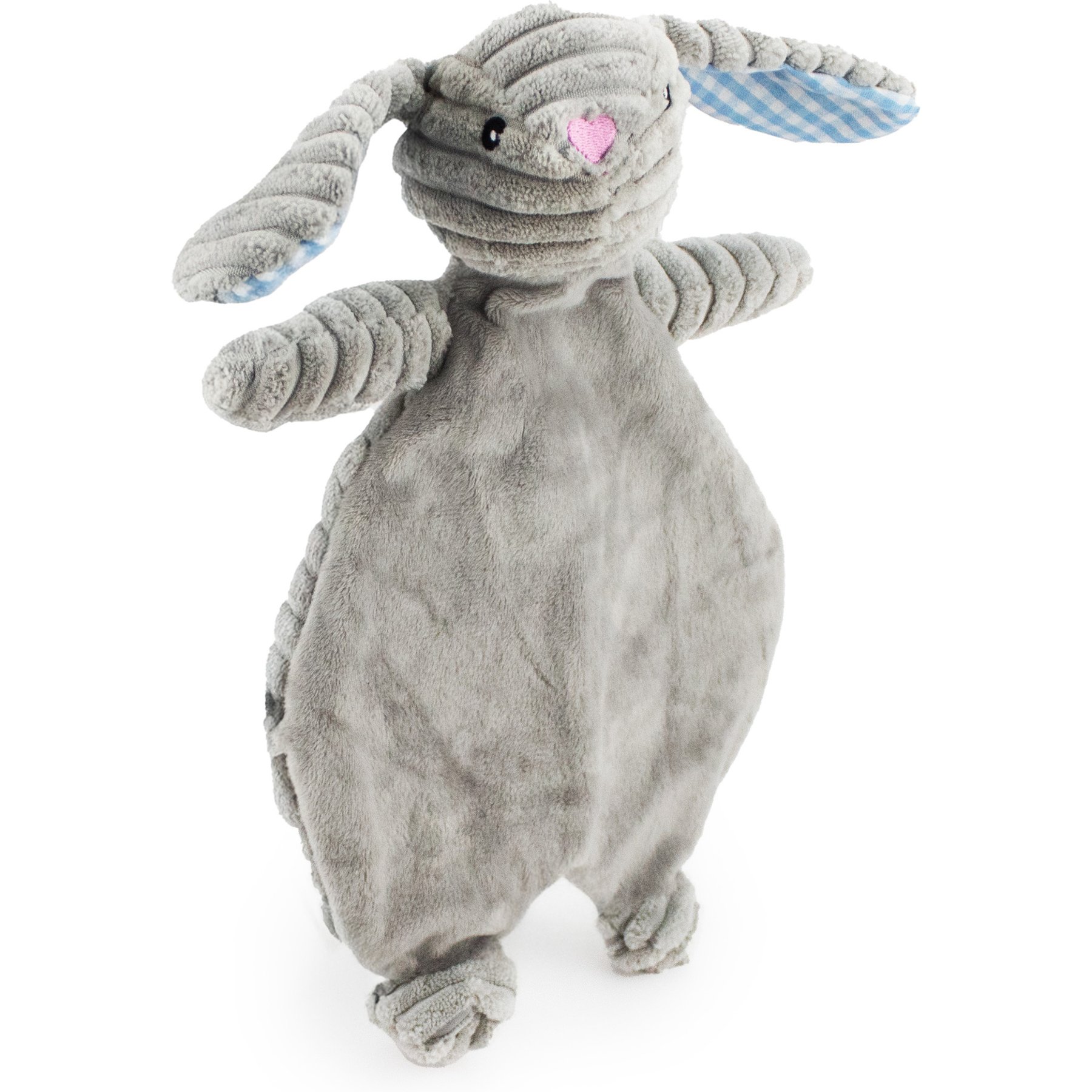 Giftable World Corduroy Bunny Flattie Plush Dog Toy, Grey, 18-in