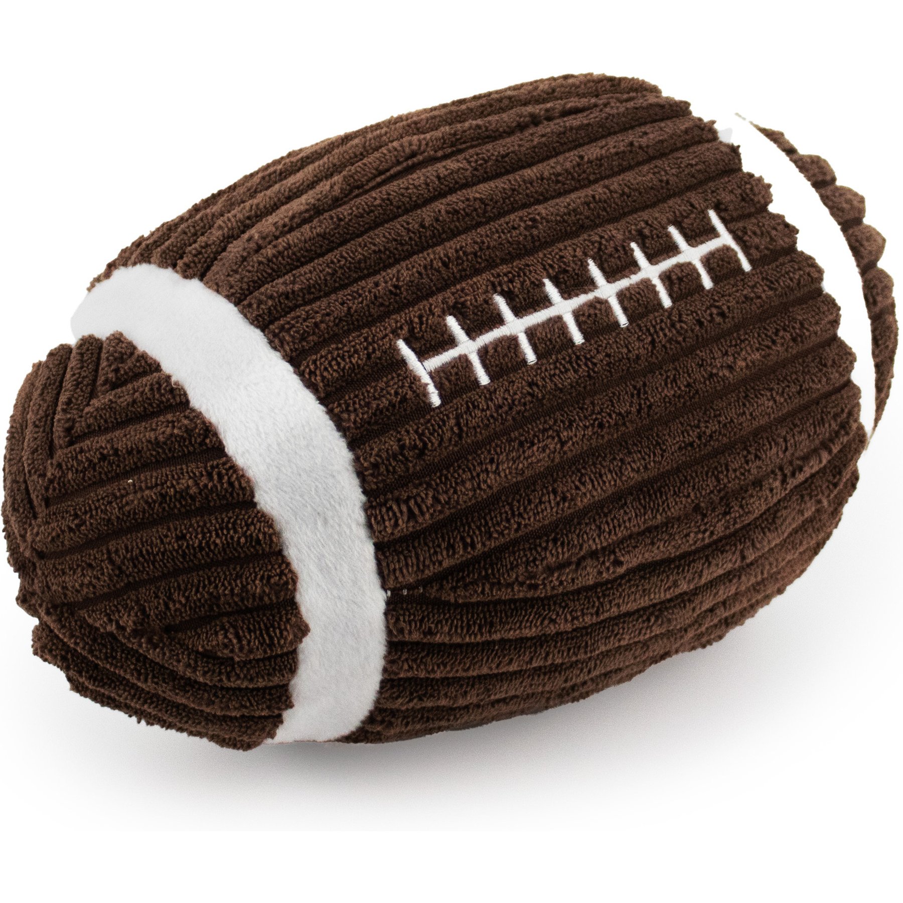 Giftable World Corduroy Football Plush Dog Toy, Brown, 9-in
