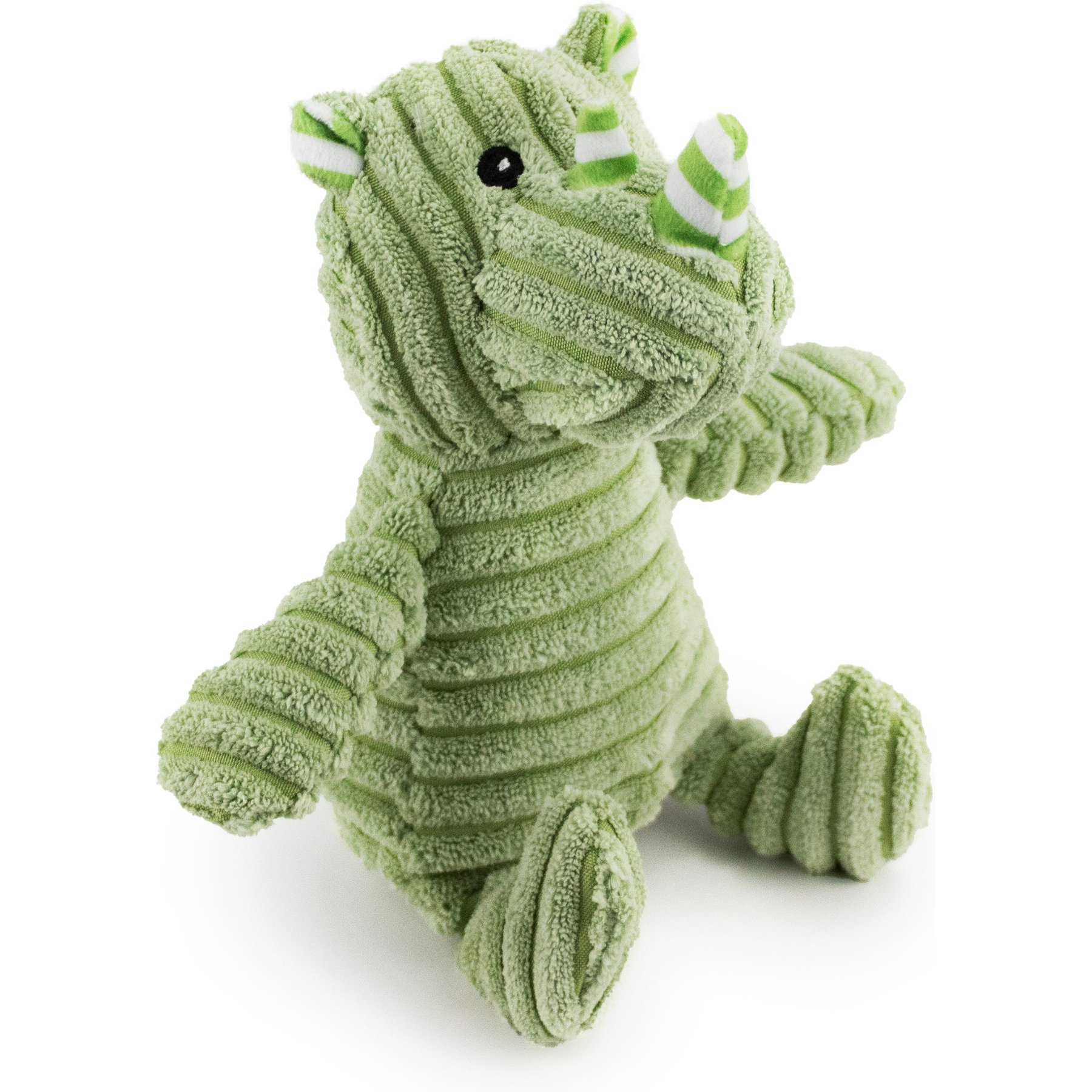 Giftable World Corduroy Jumbo Rhino Plush Dog Toy, Green, 15-in