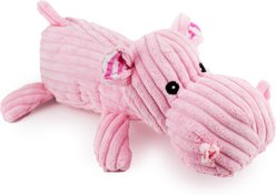 Giftable World Corduroy Lying Hippo Plush Dog Toy, Pink, 12-in