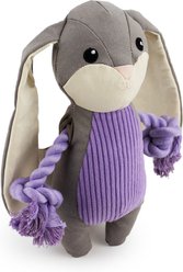 Giftable World Canvy Rabbit Plush Dog Toy, Grey, 9-in