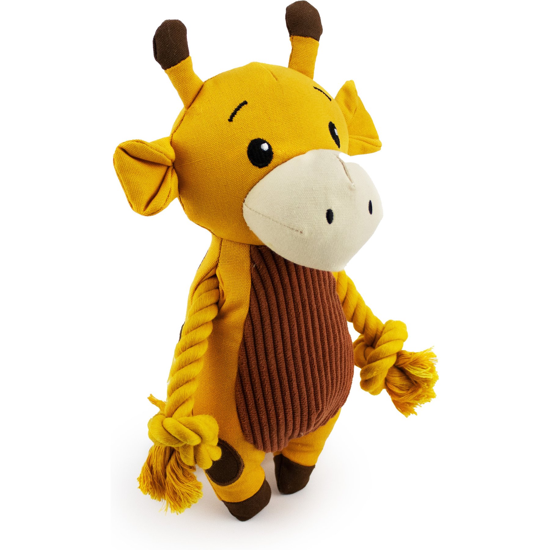 Giftable World Canvy Giraffe Plush Dog Toy, Orange, 9-in