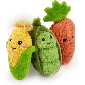 GIFTABLE WORLD Farmers Market Veggies Plush Dog Toys, Multi, 4-in