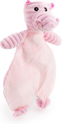 Giftable World Corduroy Hippo Flattie Plush Dog Toy, Pink, 18-in