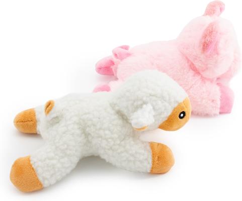 Show full view: Giftable World Wee Pig & Lamb Plush Dog Toys, Multi, 7-in, 2 count slide 2 of 6