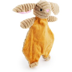 Giftable World Corduroy Bunny Flattie Plush Dog Toy, Tan, 12-in