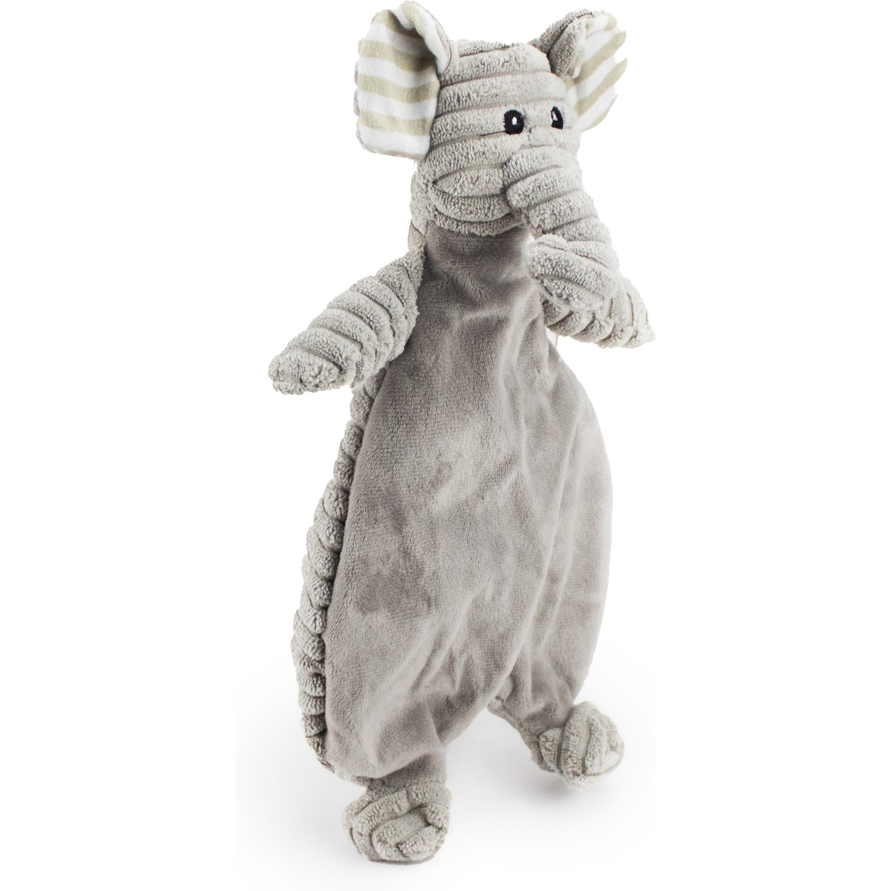 Giftable World Corduroy Elephant Flattie Plush Dog Toy, Grey, 18-in