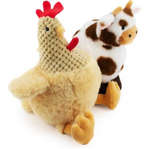 GIFTABLE WORLD Wildings Fox & Porcupine Plush Dog Toys, Multi, 6