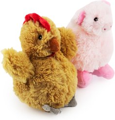 Giftable World Chester Chic & Piglet Plush Dog Toys, Multi, 7-in, 2 count
