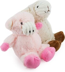 Giftable World Two Tone Cuddle Pig & Lamb Plush Dog Toys, Multi, 7-in, 2 count