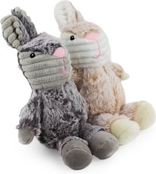 Giftable World Two Tone Cuddle Bunny Plush Dog Toys, Multi, 7-in, 2 count