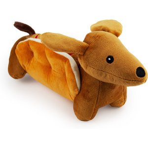 Giftable World Dog in Bun Plush Dog Toy, Brown, 10-in