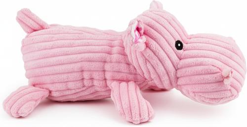 Show full view: Giftable World Corduroy Lying Hippo Plush Dog Toy, Pink, 12-in slide 2 of 2