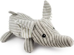 Giftable World Corduroy Lying Elephant Plush Dog Toy, Grey, 12-in