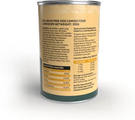 Show full view: ZEAL New Zealand Lamb Recipe High Protein Grain-Free Wet Dog Food, 13.76-oz can, case of 12 slide 3 of 10