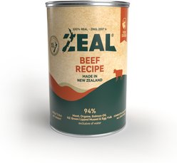 ZEAL New Zealand Beef Recipe High Protein Grain-Free Wet Dog Food, 13.76-oz can, case of 12
