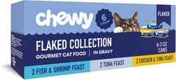Chewy Made Flaked Variety Pack Canned Wet Food, 3-oz can, case of 6