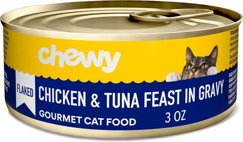 Chewy Made Flaked Chicken & Tuna Feast in Gravy Canned Wet Cat Food