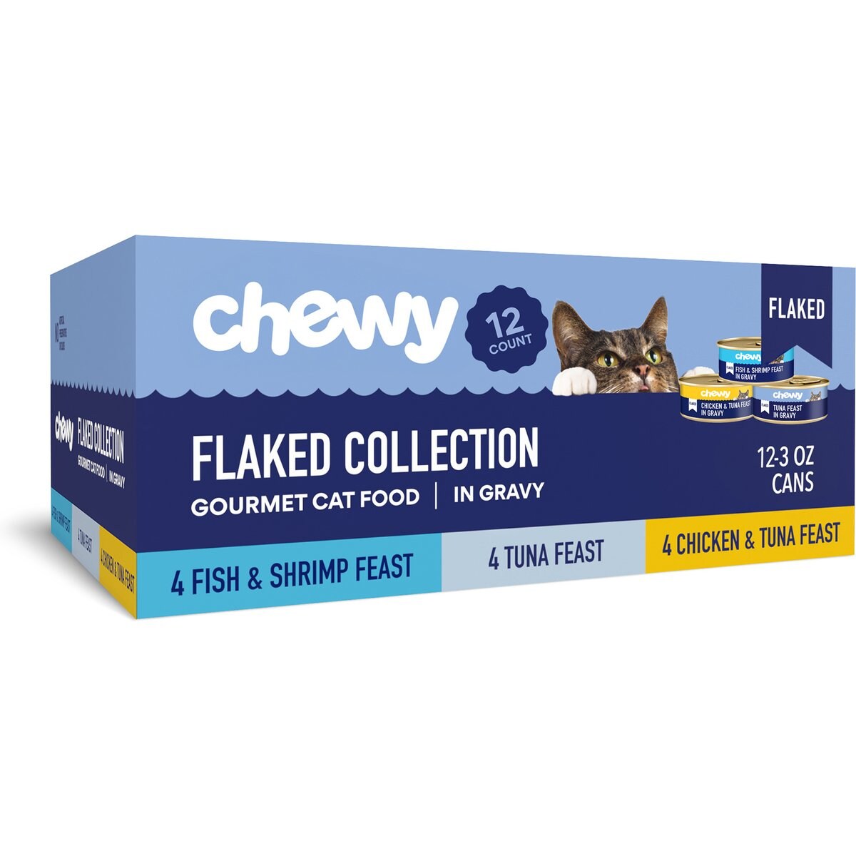 Chewy Made Flaked Variety Pack Canned Wet Food, 3-oz can, case of 12