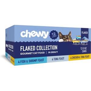 Chewy Made Flaked Variety Pack Canned Wet Food, 3-oz can, case of 12