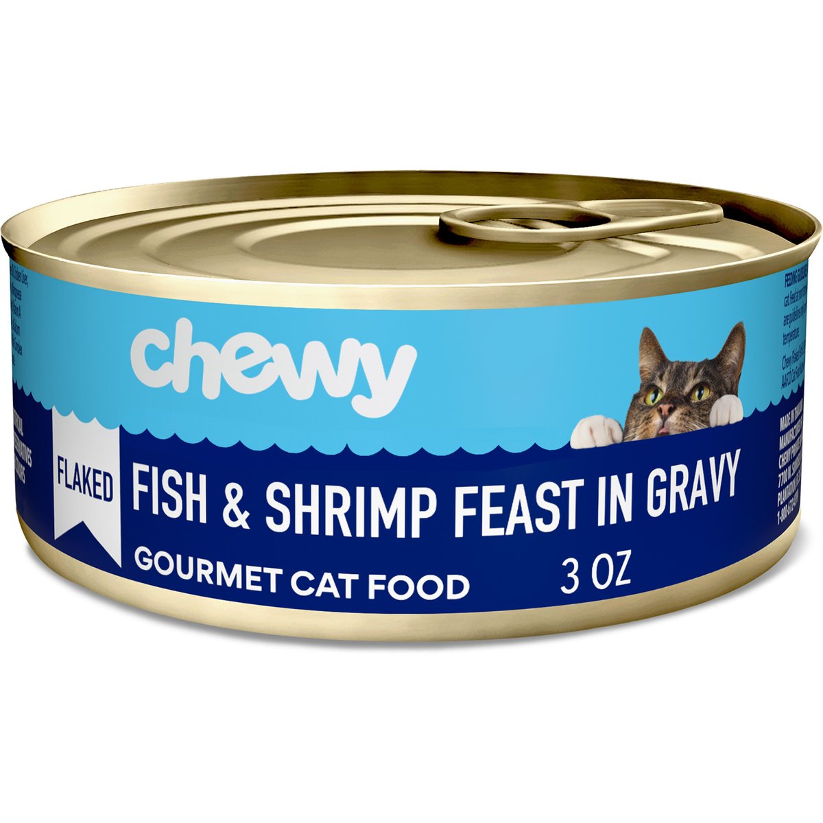 Chewy Made Flaked Fish & Shrimp Feast in Gravy Canned Wet Cat Food, 3-oz can, case of 24