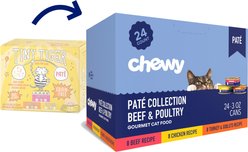 Chewy Made Pate Beef & Poultry Recipes Variety Pack Canned Cat Food (FORMERLY TINY TIGER), 3-oz can, case of 24