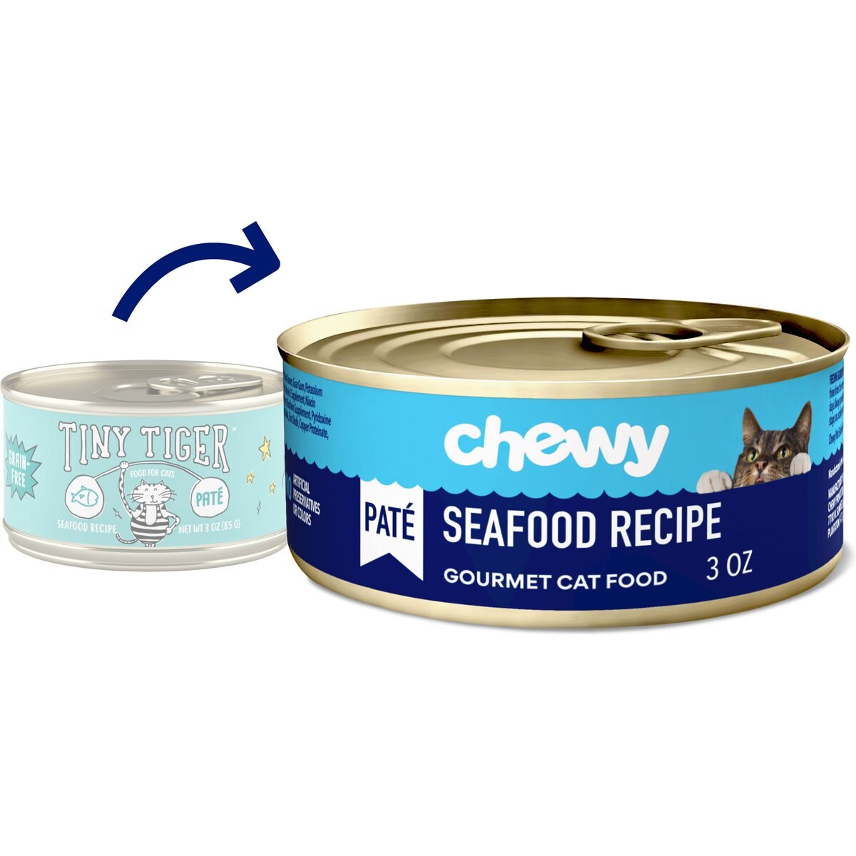 Chewy Made Pate Seafood Recipe Canned Cat Food (FORMERLY TINY TIGER), 3-oz can, case of 24