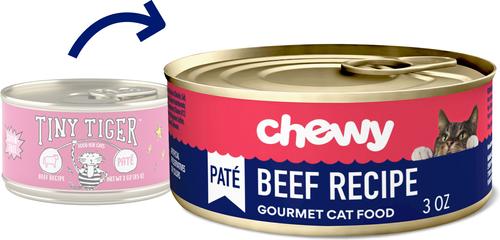 Chewy Made Pate Beef Recipe Canned Cat Food FORMERLY TINY TIGER