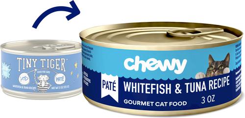 Chewy Made Pate Whitefish & Tuna Recipe Canned Cat Food FORMERLY TINY TIGER