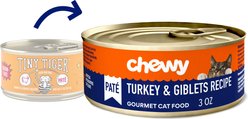 Chewy Made Pate Turkey and Giblets Recipe Canned Cat Food (FORMERLY TINY TIGER), 3-oz can, case of 24