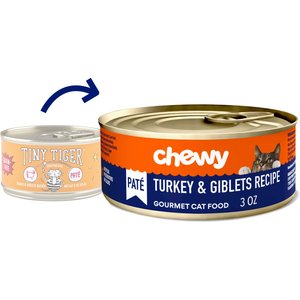Chewy Made Pate Turkey and Giblets Recipe Canned Cat Food (FORMERLY TINY TIGER), 3-oz can, case of 24