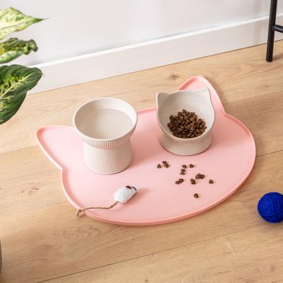 Show full view: Park Life Designs Oscar Silicone Cat Placemat, Blush Pink slide 2 of 4