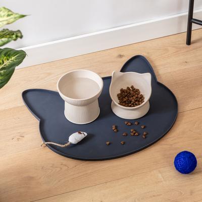 Show full view: Park Life Designs Oscar Silicone Cat Placemat, Navy Blue slide 3 of 5