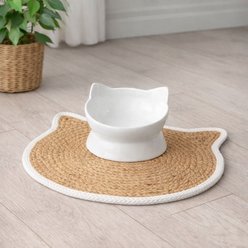Park Life Designs Oscar Cat Placemat, White slide 2 of 4