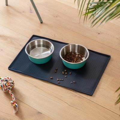 Show full view: Park Life Designs Silicone Mess Free Dog Placemat, Navy Blue slide 3 of 4