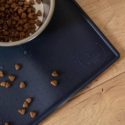 Show full view: Park Life Designs Silicone Mess Free Dog Placemat, Navy Blue slide 4 of 4