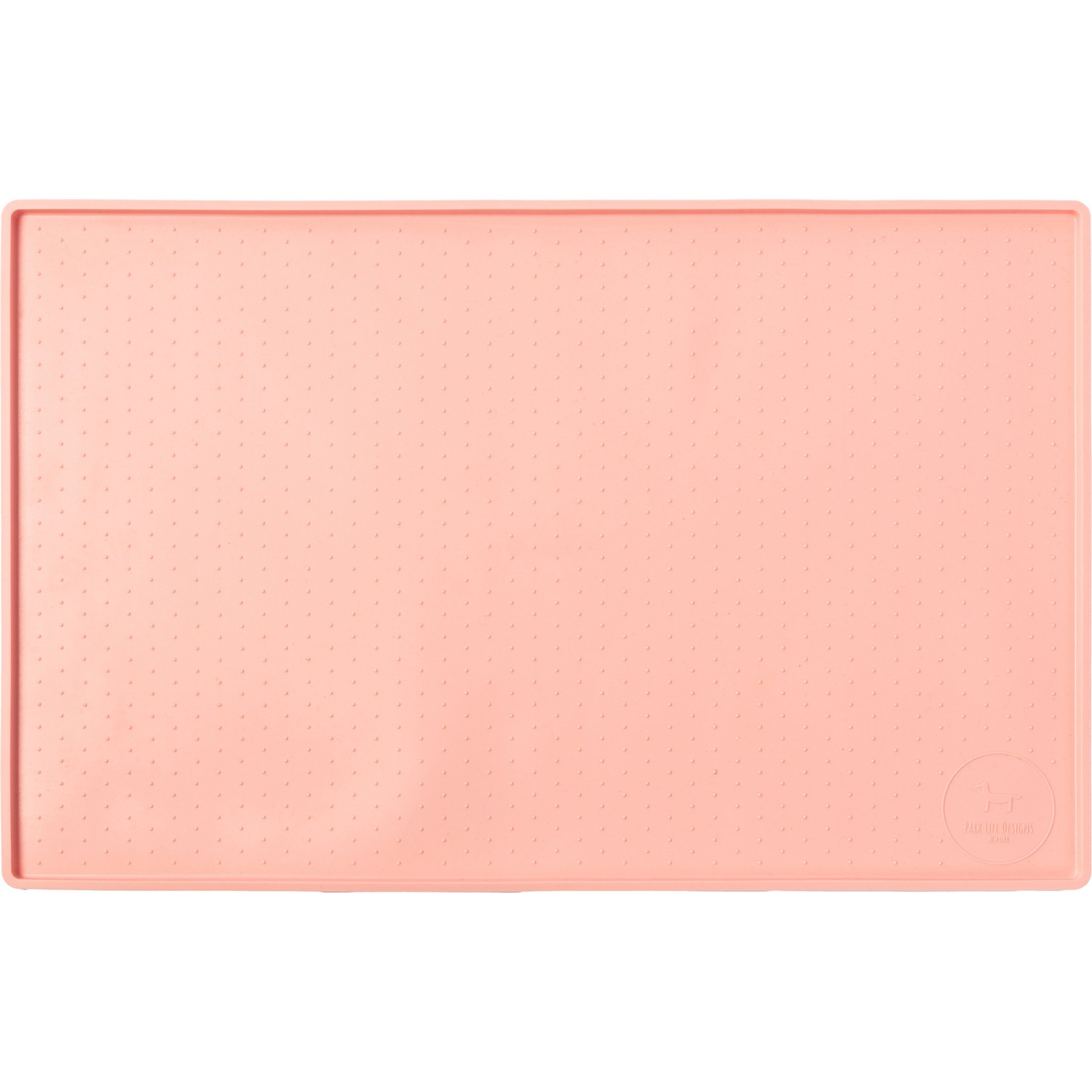Park Life Designs Silicone Mess Free Dog Placemat, Blush Pink, 12 x 19-in