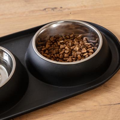 Show full view: Park Life Designs Olso Dog Diner & Placemat Set, Black, Small slide 4 of 6