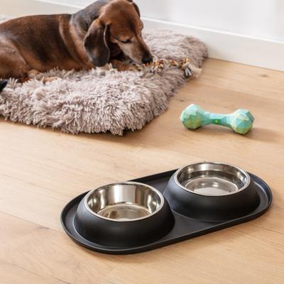 Show full view: Park Life Designs Olso Dog Diner & Placemat Set, Black, Small slide 6 of 6