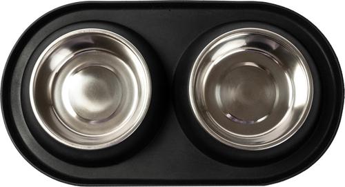 Show full view: Park Life Designs Olso Dog Diner & Placemat Set, Black, Small slide 2 of 6