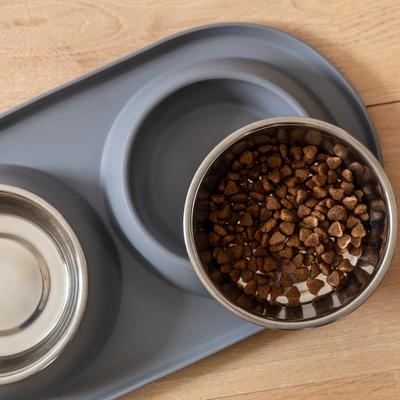 Show full view: Park Life Designs Olso Dog Diner & Placemat Set, Grey, Large slide 4 of 6