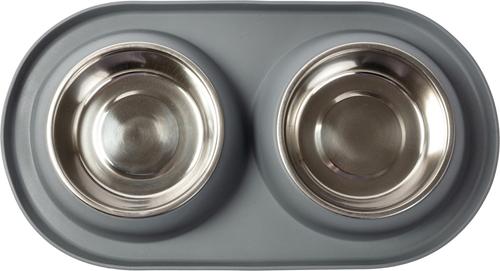 Show full view: Park Life Designs Olso Dog Diner & Placemat Set, Grey, Large slide 2 of 6