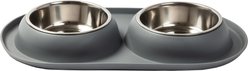 Park Life Designs Olso Dog Diner & Placemat Set, Grey, Large