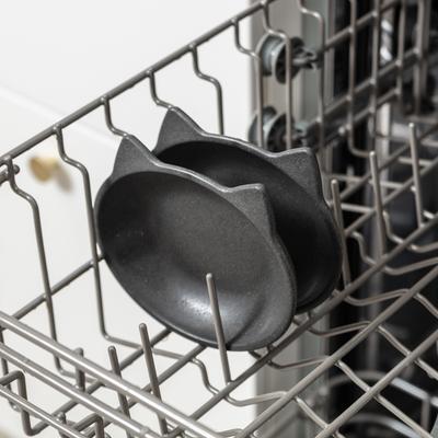 Show full view: Park Life Designs Nico Cat Dish Set, Small, 2 count, Dark Grey slide 5 of 6