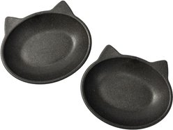 Park Life Designs Nico Cat Dish Set, Small, 2 count, Dark Grey