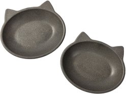 Park Life Designs Nico Cat Dish Set, Small, 2 count, Light Grey