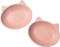 Park Life Designs Nico Cat Dish Set, Small, 2 count, Pink slide 1 of 5
