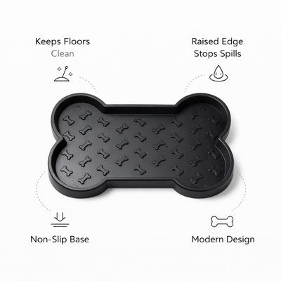 Show full view: Park Life Designs Olso Feeding Dog Tray, Black, Large slide 6 of 6