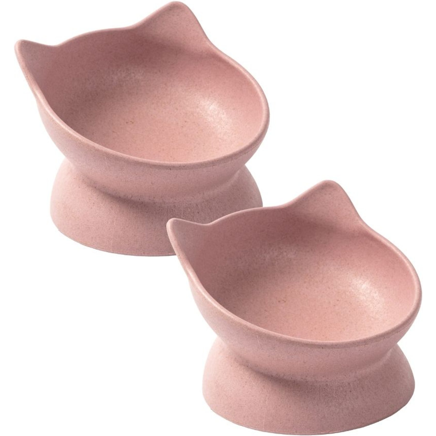 Park Life Designs Archie Tilted Cat Dish Set, Small, 2 count, Pink